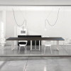 Tavolo riunione meeting LineKit Swing Twist 360x120xH.73 cm - piano wengé - struttura bianco