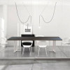 Tavolo riunione meeting LineKit Swing Twist 240x120xH.73 cm - piano wengé - struttura bianco