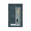 Gift set DUO Parker - Penna a sfera Jotter Stainless Steel GT + stilografica inchiostro Blu - Tratto M (set 2 pezzi)