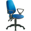 Sedia girevole per scrivania Unisit Leda LDAY Eco smart - schienale alto - rivestimento ignifugo Blu - Braccioli opzionali