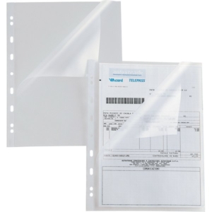 Buste perforate Trasparenti a L - Atla A Sei Rota - 22x30 cm - goffrata (conf.25)-0