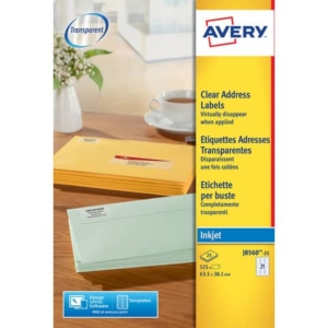 Etichette Trasparenti QuickPEEL™ Avery - Ink-jet - 63,5x38,1 mm - 21 et/ff - J8560-25 (conf.25 fogli)-0