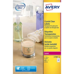 Etichette lucide invisibili Avery - 24 - ø40 mm - 190 g/m² - L7780-25 (conf.25)-0