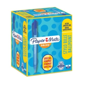 Penne a sfera Paper Mate Inkjoy 100 - penne a scatto - 1 mm - Blu (conf.100)-0