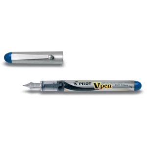 Penna Stilografica usa e getta - Blu - media - tratto 0,5 mm - V Pen Silver Pilot-0