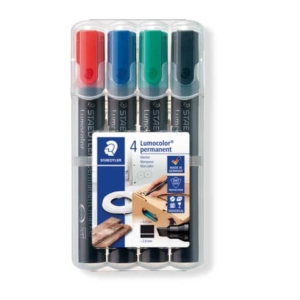 Pennarelli indelebili Lumocolor Permanent Staedtler - Assortito - a scalpello - 2-5 mm (conf.4)-0