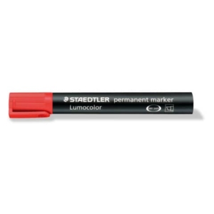 Pennarello indelebile Rosso Lumocolor Permanent Staedtler - a scalpello - 2-5 mm-0