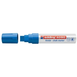 Pennarello per lavagna Blu Edding 4090 - A Gesso Liquido - Scalpello - 4-15 mm-0