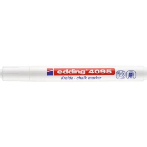 Pennarello per lavagna Bianco Edding 4095 - A Gesso Liquido - Punta Tonda - 2-3 mm-0