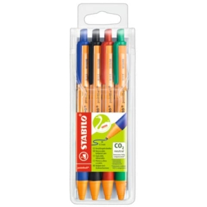 Penne a sfera a scatto Pointball Stabilo - colori assortiti - 1,2 mm (conf.4)-0