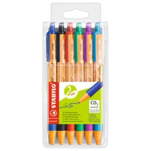 Penne a sfera a scatto Pointball Stabilo - colori assortiti - 1,2 mm (conf.6)-0