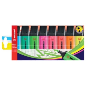 Astuccio in plastica evidenziatori Stabilo Boss Original - Assortito - 2-5 mm (conf.8)-0