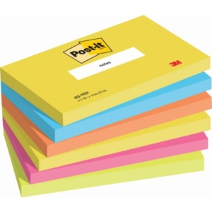 Foglietti riposizionabili Post-it® Notes Energy - tinta unita - 100 - 76x127 mm - neon arcobaleno - 655-TFEN (conf.6)-0