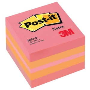 Foglietti riposizionabili Post-it® Minicubo - 51x51 mm - Rosa - 2051-P (400 foglietti)-0