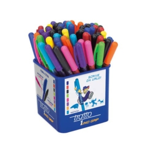 Penne a sfera Tratto 1 - barattolo Tratto grip - Assortito 1 mm (conf.60)-0