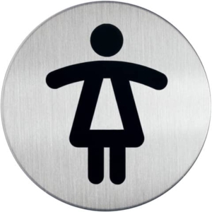 Pittogramma in acciaio Durable rotondo - wc donne - ø83 mm - 4904-23-0