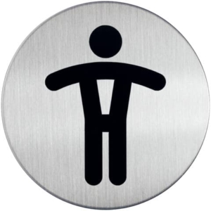 Pittogramma in acciaio Durable rotondo - wc uomini - ø83 mm - 4905-23-0