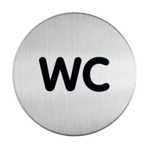 Pittogramma in acciaio Durable rotondo - wc - ø83 mm - 4907-23-0
