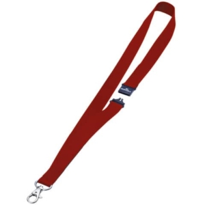 Cordoncino portabadge VISITOR DURABLE - Cordoncini VISITOR in tessuto Rosso 20mmx44cm (conf.10)-0