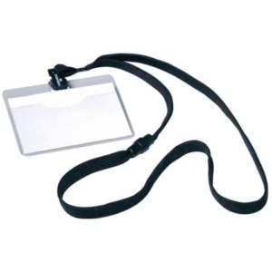 Portanome con cordoncino Durable - 6x9 cm - Nero - 44 cm - 8139-01 (conf.10)-0