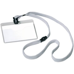 Portabadge durable con cordoncino lunghezza 44 cm