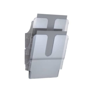 Portadepliant da parete Flexiplus Durable - 2 scomparti - A4 - 24,7x10x36 cm - Trasparente - 1709008400-0