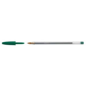 Penne a sfera Cristal® Bic - Medium Classic - Verde - 1 mm - cappuccio (conf.50)-0