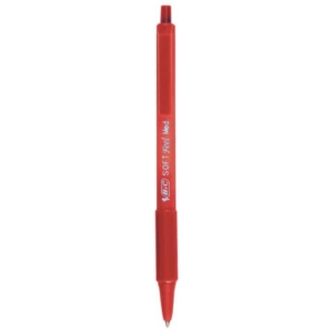 Penne a sfera a scatto Soft Feel clic Bic - Rosso - 1 mm (conf.12)-0