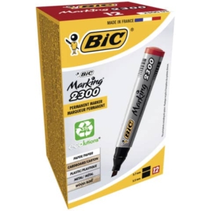 Permanent Marker 2300 Bic - Rosso - scalpello - 3-5,5 mm - 8209243 (conf.12)-0