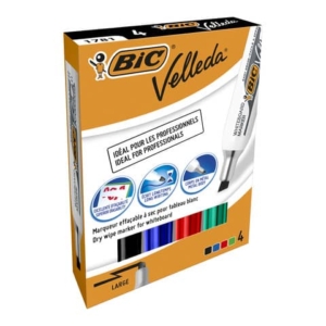 Pennarelli per lavagne Bianche Bic Velleda 1781 - Assortito - scalpello - 3.5-5.5 mm (conf.4)-0