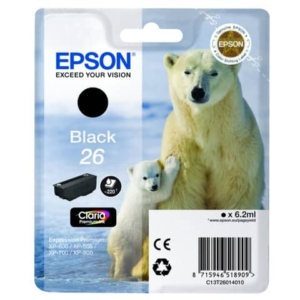 Originale Epson C13T26014010 Cartuccia ink pigmentato RS Claria Premium 26/ORSO POLARE Nero-0