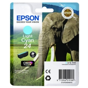 Originale Epson C13T24254010 Cartuccia RS Claria Photo HD 24/ELEFANTE Ciano chiaro-0