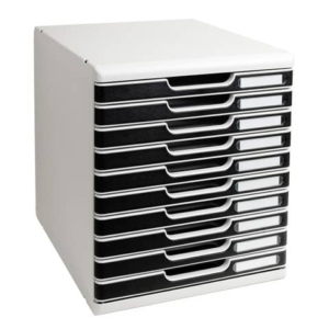 Cassettiera MODULO A4 Exacompta - Grigio/nero - 10 cassetti - 302014D-0