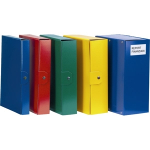Scatole portaprogetti con bottone Delso Order Esselte - Dorso 10 - 25x35 cm - Rosso-0