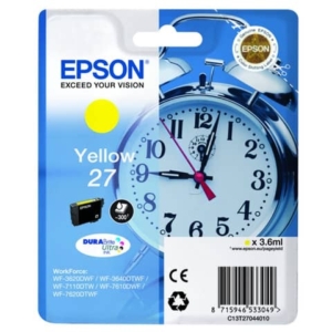Originale Epson C13T27044010 Cartuccia Ink-jet blister RS Sveglia 27 ml. 3,6 Giallo -0