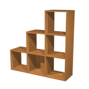 Libreria a giorno Maxicube Noce Artexport - 6 caselle scalare - 104,1x29,2x103,9 cm-0