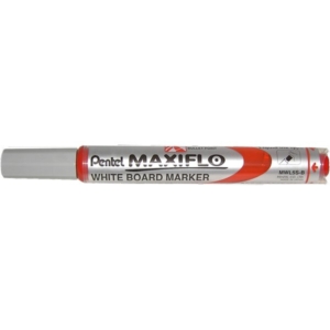Pennarello per lavagne Bianche Pentel Maxiflo - Rosso - tonda - 4 mm-0