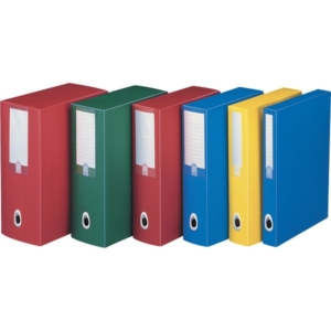 Scatole progetto in plastica Plus Leonardi Fellowes - Dorso 15 - 25,5x35,5 cm - Rosso (conf.5)-0