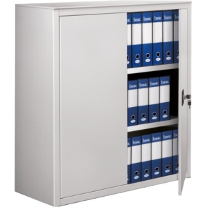 Armadio archivio in metallo Grigio a porte battenti - A-210 Tecnical 2 - 2 ripiani - 100x45x116 cm-0
