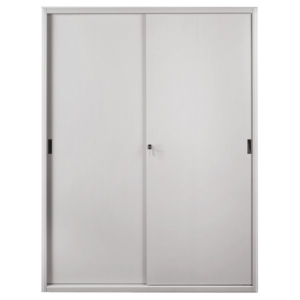 Armadio archivio in metallo Grigio a porte scorrevoli - 615 Tecnical 2 - 4 ripiani - 150x45x200 cm-0