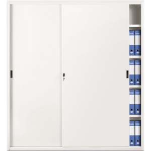 Armadio archivio in metallo Bianco a porte scorrevoli - 618 Tecnical 2 - 4 ripiani - 180x45x200 cm-0