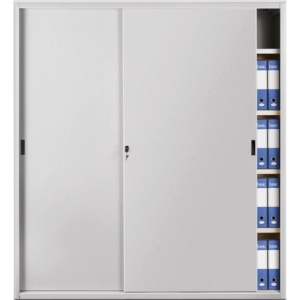 Armadio archivio in metallo Grigio a porte scorrevoli - 618 Tecnical 2 - 4 ripiani - 180x45x200 cm-0