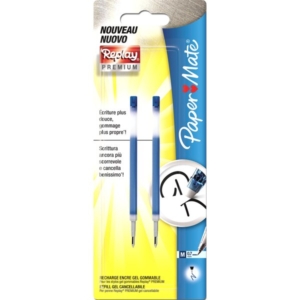 Refill per Penna gel Replay PREMIUM Paper Mate - Blu - 0,7 mm - 1901344 (conf.2)-0