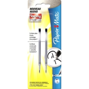 Refill per Penna gel Replay PREMIUM Paper Mate - Nero - 0,7 mm - 1901343 (conf.2)-0