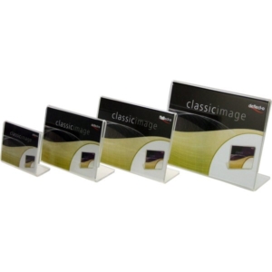 Porta-avvisi con base a L - Deflecto® - A8 - Base a L - orizzontale - 7,5x3,3x5,6 cm (conf.10)-0
