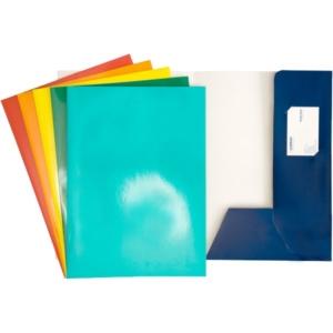 Cartelline cartoncino con lembi - 4company - presentazioni - 300 g/m² - 24x32 cm - Blu (conf.10)-0