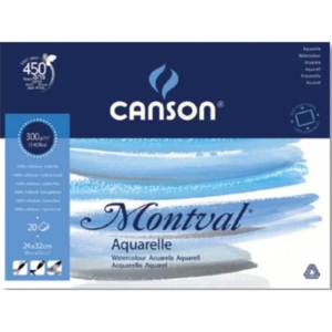 Blocco Linea Acquerello Montval Canson - 24x32 cm - 300 g/m² - 12 fogli-0