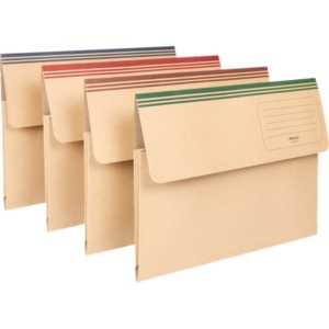 Cartelline canguro Avana - Dixie King Mec - soffietti laterali 33,7x26,2 cm (conf.20)-0