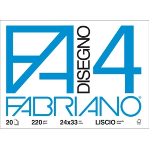 Album disegno Fabriano F4 - Liscio - 24x33 cm - 220 g/m² - 20 fogli-0