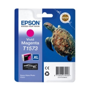 Cartuccia Epson T1573 originale Ink-jet alta capacità ink pigmentato blister RS TARTARUGA - XL - C13T15734010 - Magenta vivido-0